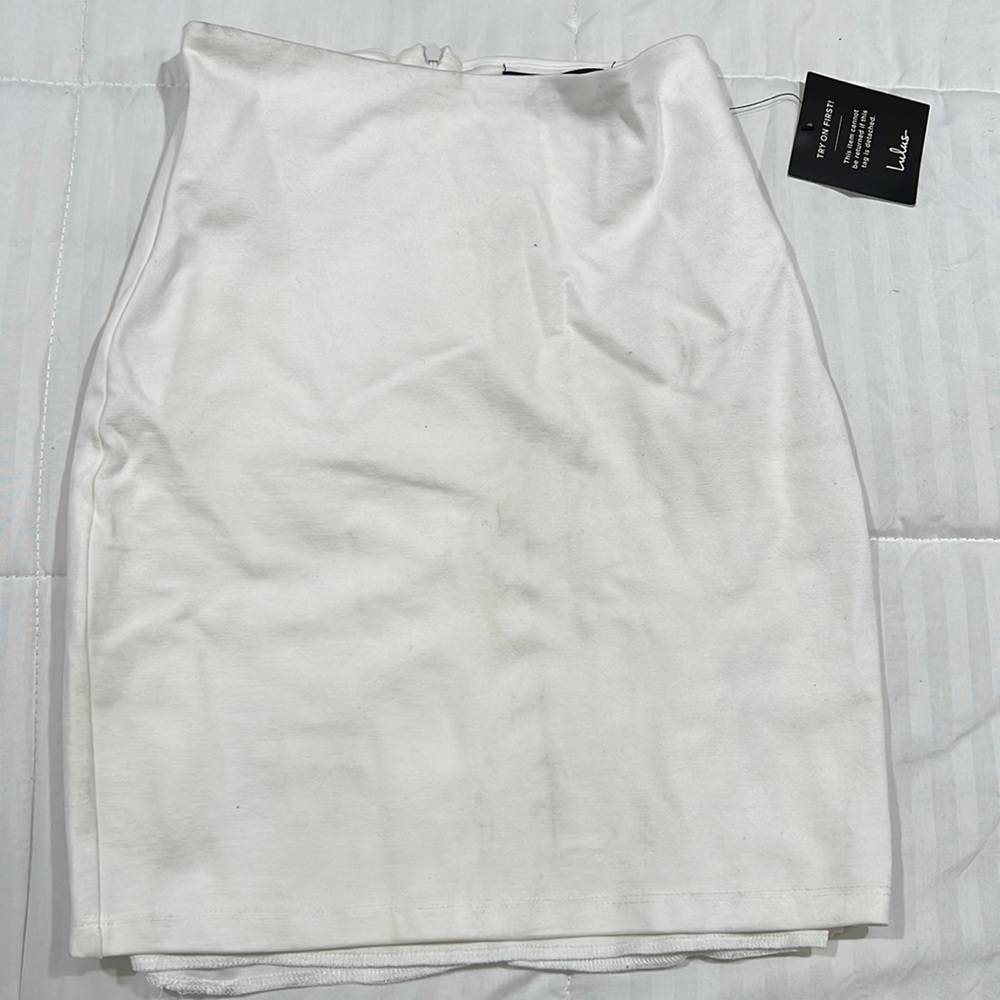 White mini skirt